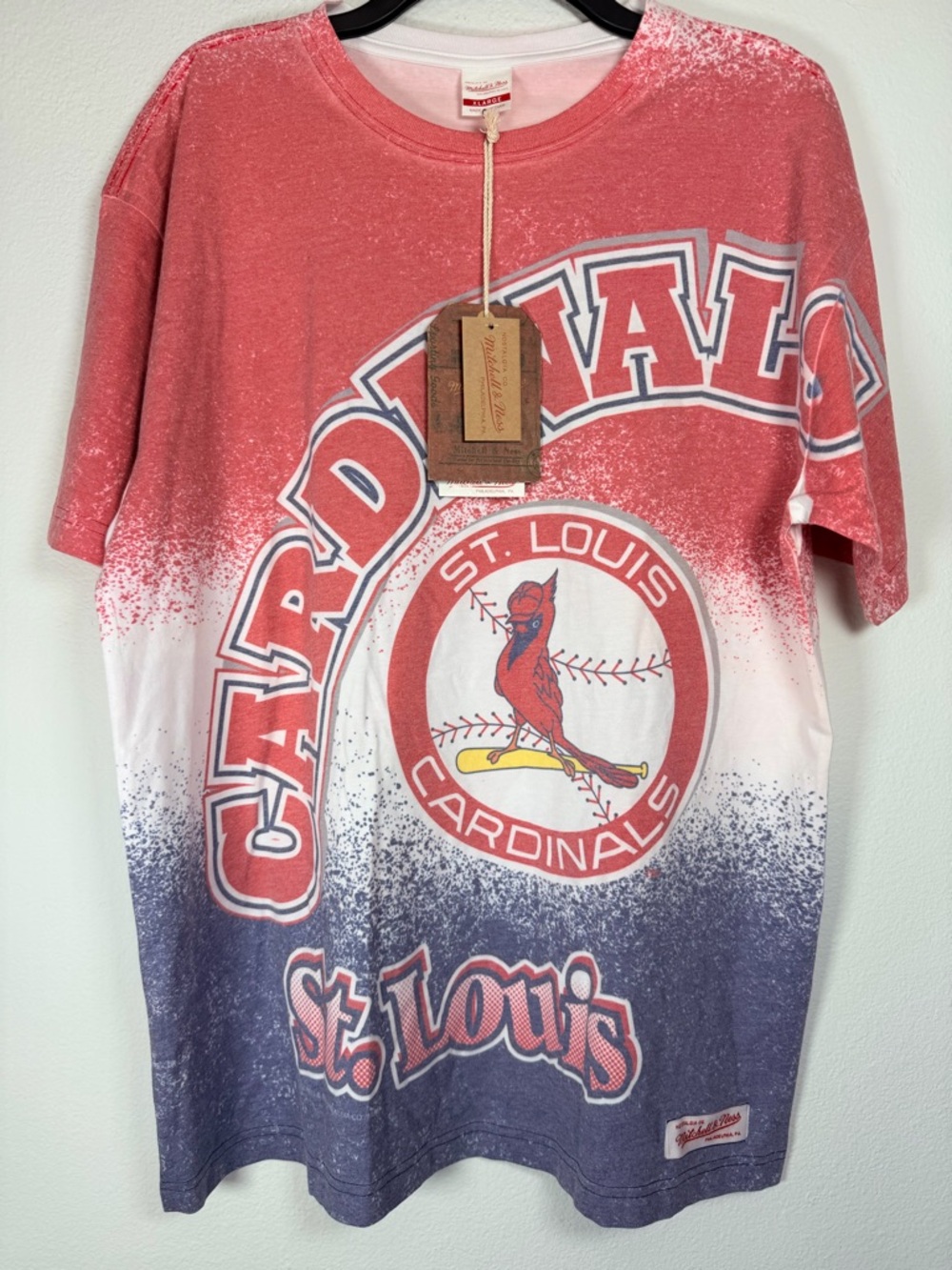 Mitchell & Ness St. Louis Cardinals Cooperstown AOP T-Shirt XL Jumbotron Style